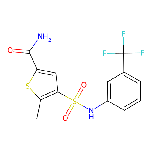 5-Methyl-4-{[3-(trifluoromethyl)phenyl]sulfamoyl}thiophene-2-carboxamide structure