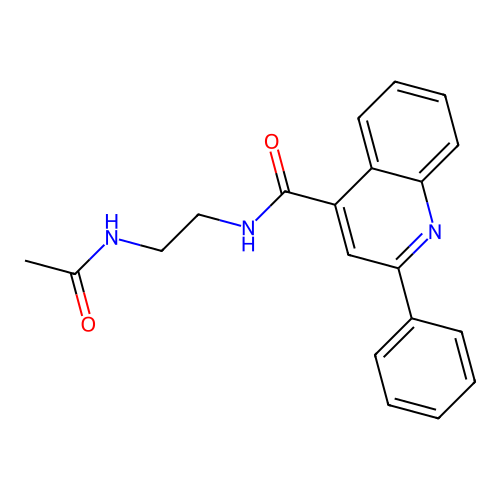 N-[2-(acetylamino)ethyl]-2-phenylquinoline-4-carboxamide structure