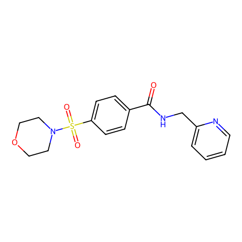 4-morpholin-4-ylsulfonyl-N-(pyridin-2-ylmethyl)benzamide structure