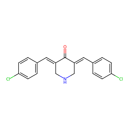 (3E,5E)-3,5-Bis[(4-chlorophenyl)methylene]-4-piperidinone structure