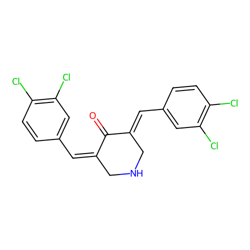 4-Piperidinone, 3,5-bis[(3,4-dichlorophenyl)methylene]- structure