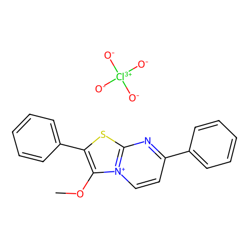 3-Methoxy-2,7-diphenyl[1,3]thiazolo[3,2-a]pyrimidin-4-ium perchlorate structure