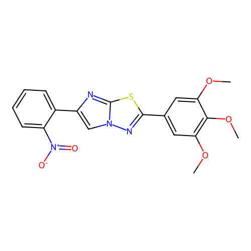 Imidazo(2,1-b)-1,3,4-thiadiazole, 6-(o-nitrophenyl)-2-(3,4,5-trimethoxyphenyl)- structure
