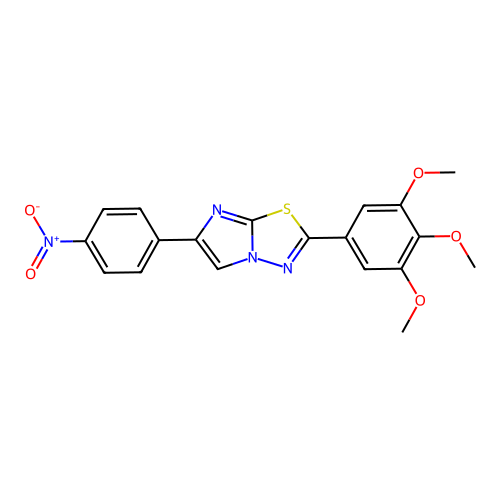 Imidazo(2,1-b)-1,3,4-thiadiazole, 6-(4-nitrophenyl)-2-(3,4,5-trimethoxyphenyl)- structure