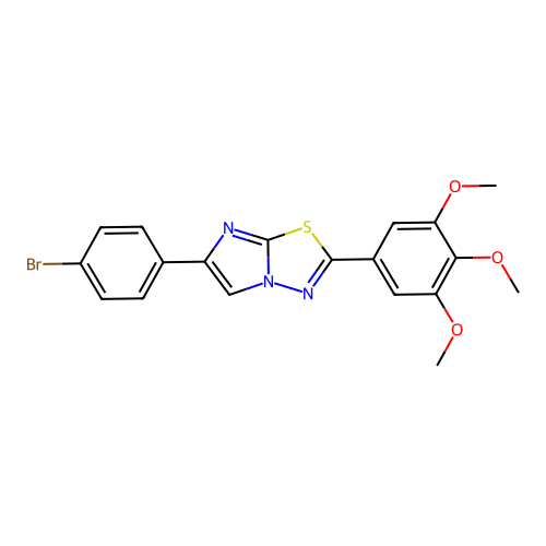 Imidazo(2,1-b)-1,3,4-thiadiazole, 6-(4-bromophenyl)-2-(3,4,5-trimethoxyphenyl)- structure
