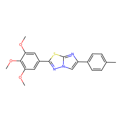 Imidazo(2,1-b)-1,3,4-thiadiazole, 6-(4-methylphenyl)-2-(3,4,5-trimethoxyphenyl)- structure