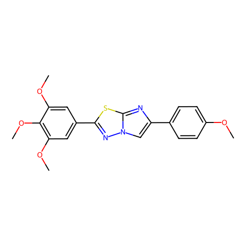 Imidazo(2,1-b)-1,3,4-thiadiazole, 6-(4-methoxyphenyl)-2-(3,4,5-trimethoxyphenyl)- structure