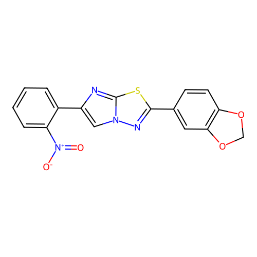Imidazo(2,1-b)-1,3,4-thiadiazole, 2-(3,4-(methylenedioxy)phenyl)-6-(o-nitrophenyl)- structure