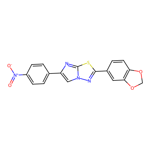 Imidazo(2,1-b)-1,3,4-thiadiazole, 2-(1,3-benzodioxol-5-yl)-6-(4-nitrophenyl)- structure