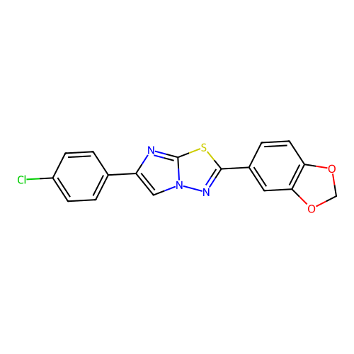 Imidazo(2,1-b)-1,3,4-thiadiazole, 2-(1,3-benzodioxol-5-yl)-6-(4-chlorophenyl)- structure