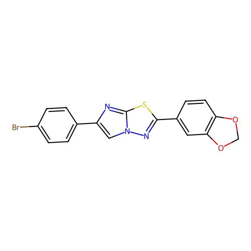 Imidazo(2,1-b)-1,3,4-thiadiazole, 2-(1,3-benzodioxol-5-yl)-6-(4-bromophenyl)- structure