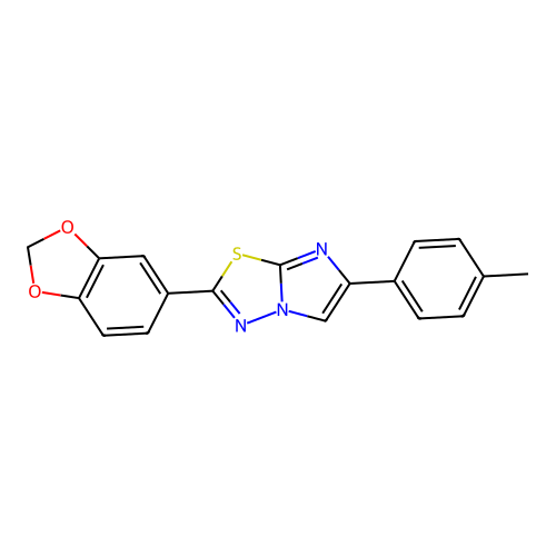 Imidazo(2,1-b)-1,3,4-thiadiazole, 2-(1,3-benzodioxol-5-yl)-6-(4-methylphenyl)- structure