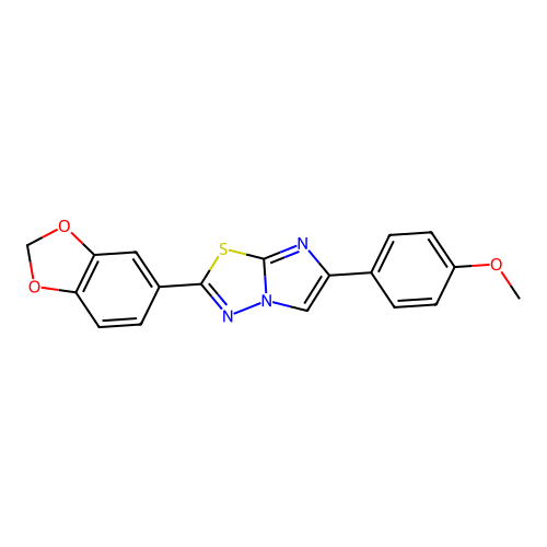 Imidazo(2,1-b)-1,3,4-thiadiazole, 2-(1,3-benzodioxol-5-yl)-6-(4-methoxyphenyl)- structure