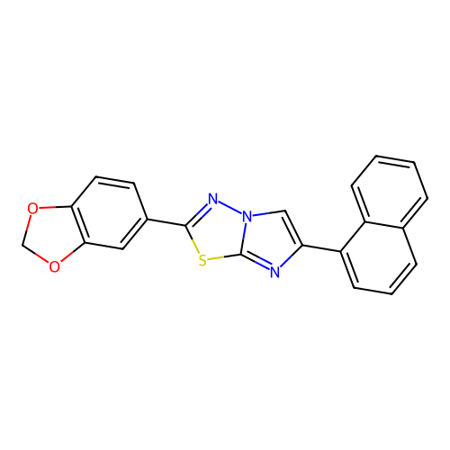 Imidazo(2,1-b)-1,3,4-thiadiazole, 2-(1,3-benzodioxol-5-yl)-6-(naphthalenyl)- structure