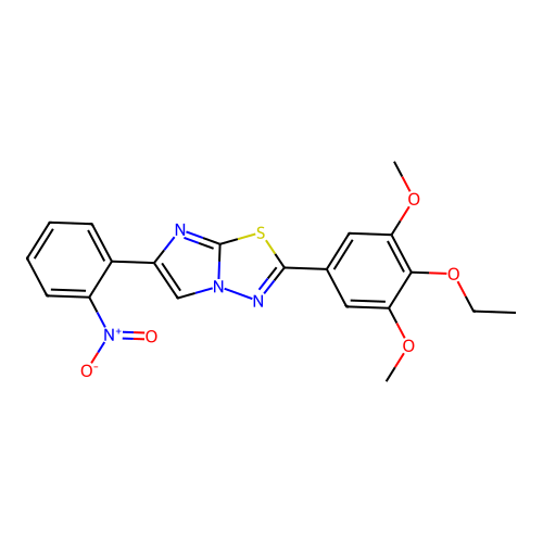 Imidazo(2,1-b)-1,3,4-thiadiazole, 2-(3,5-dimethoxy-4-ethoxyphenyl)-6-(o-nitrophenyl)- structure