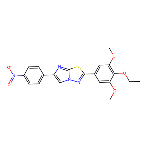 Imidazo(2,1-b)-1,3,4-thiadiazole, 2-(3,5-dimethoxy-4-ethoxyphenyl)-6-(4-nitrophenyl)- structure