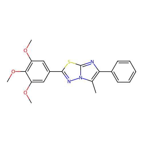 Imidazo(2,1-b)-1,3,4-thiadiazole, 5-methyl-6-phenyl-2-(3,4,5-trimethoxyphenyl)- structure