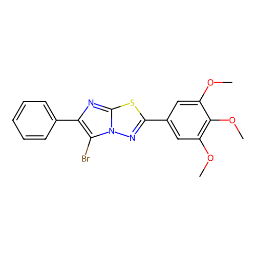 Imidazo(2,1-b)-1,3,4-thiadiazole, 5-bromo-6-phenyl-2-(3,4,5-trimethoxyphenyl)- structure
