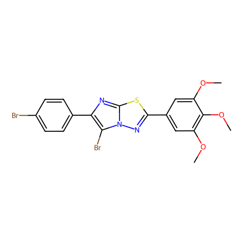 Imidazo(2,1-b)-1,3,4-thiadiazole, 5-bromo-6-(4-bromophenyl)-2-(3,4,5-trimethoxyphenyl)- structure