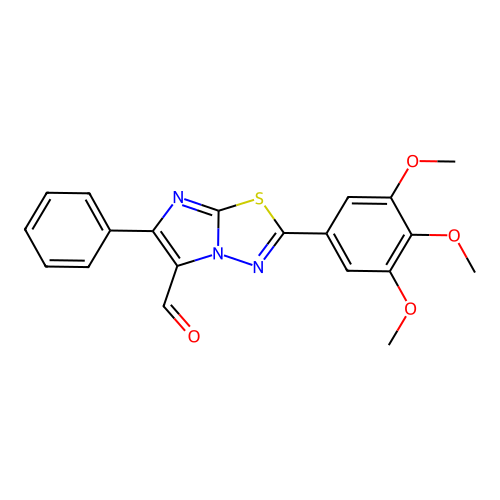 Imidazo(2,1-b)-1,3,4-thiadiazole-5-carboxaldehyde, 6-phenyl-2-(3,4,5-trimethoxyphenyl)- structure