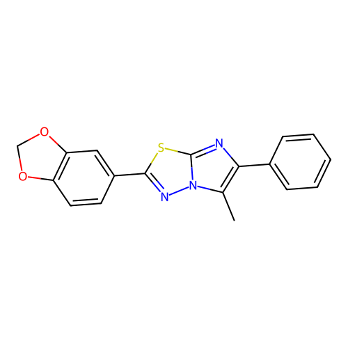 Imidazo(2,1-b)-1,3,4-thiadiazole, 2-(1,3-benzodioxol-5-yl)-5-methyl-6-phenyl- structure
