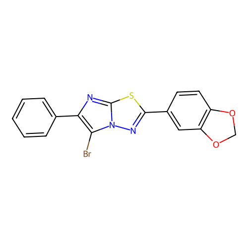 Imidazo(2,1-b)-1,3,4-thiadiazole, 2-(1,3-benzodioxol-5-yl)-5-bromo-6-phenyl- structure