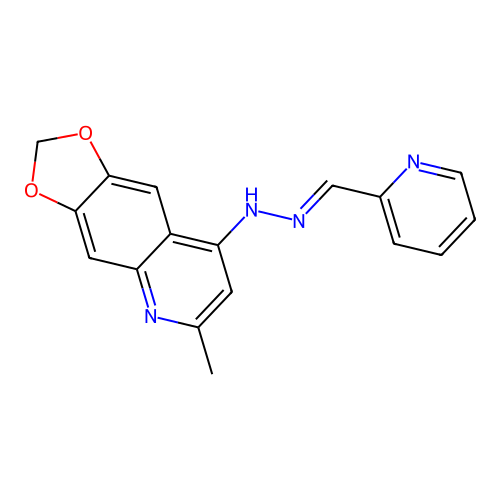 2-Pyridinecarboxaldehyde, (6-methyl-1,3-dioxolo[4,5-g]quinolin-8-yl)hydrazone structure