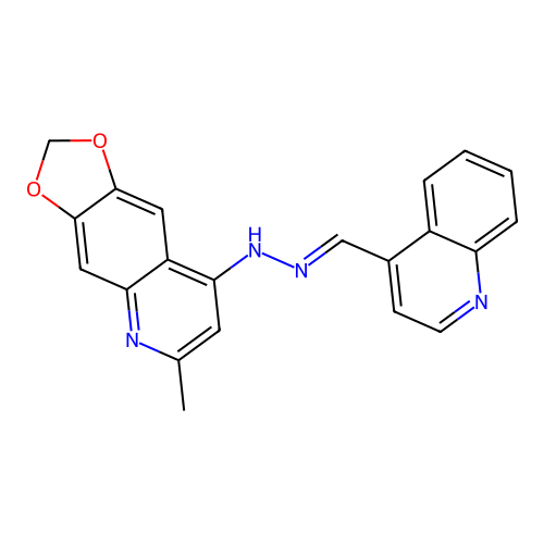 4-Quinolinecarboxaldehyde, (6-methyl-1,3-dioxolo[4,5-g]quinolin-8-yl)hydrazone structure