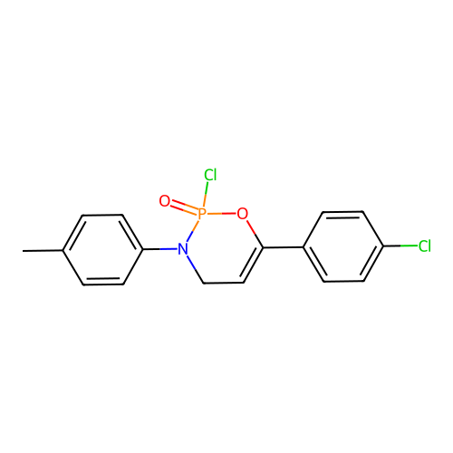 2-Chloro-6-(4-chlorophenyl)-3-(4-methylphenyl)-3,4-dihydro-2H-1,3,2lambda~5~-oxazaphosphinin-2-one structure