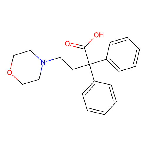4-吗啉基-2,2-二苯基丁酸 structure