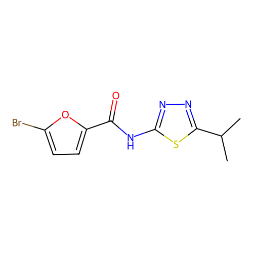 5-bromo-N-(5-propan-2-yl-1,3,4-thiadiazol-2-yl)furan-2-carboxamide structure