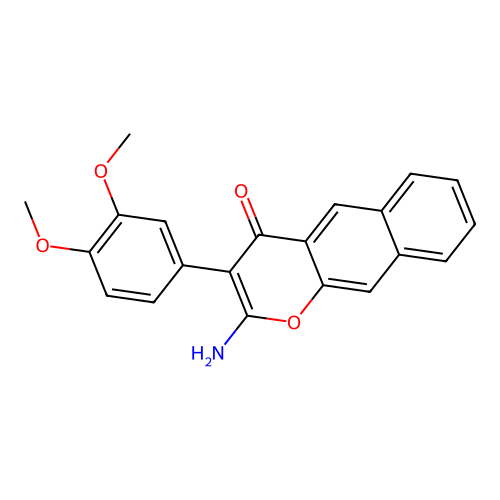 4H-Naphtho[2,3-b]pyran-4-one, 2-amino-3-(3,4-dimethoxyphenyl)- structure