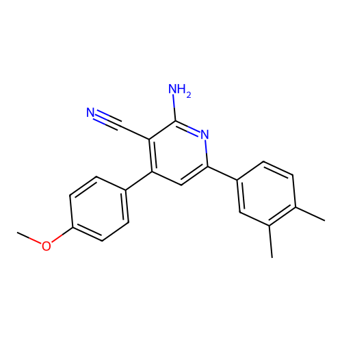 2-Amino-6-(3,4-dimethylphenyl)-4-(4-methoxyphenyl)nicotinonitrile structure