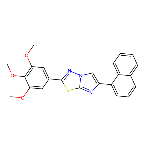 Imidazo(2,1-b)-1,3,4-thiadiazole, 6-(naphthalenyl)-2-(3,4,5-trimethoxyphenyl)- structure