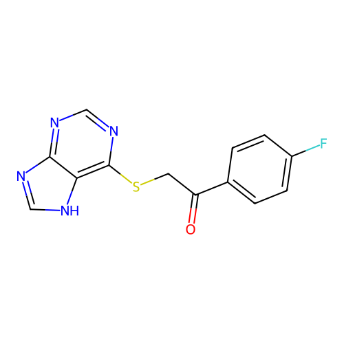 1-(4-fluorophenyl)-2-(9H-purin-6-ylsulfanyl)ethanone structure