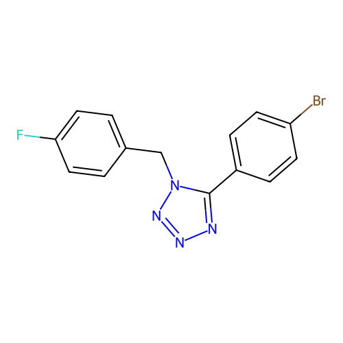5-(4-bromophenyl)-1-(4-fluorobenzyl)-1H-tetraazole structure