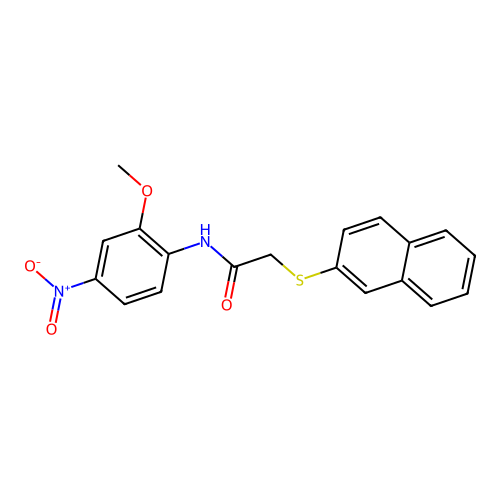 N-(2-Methoxy-4-nitrophenyl)-2-(2-naphthalenylthio)acetamide structure
