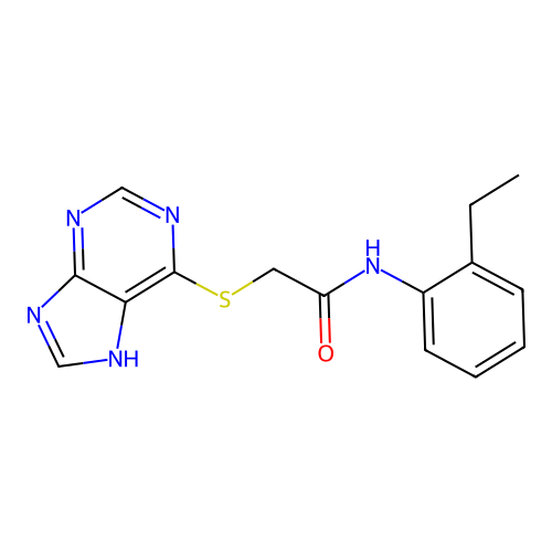 N-(2-ethylphenyl)-2-(9H-purin-6-ylsulfanyl)acetamide structure