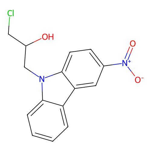1-chloro-3-(3-nitro-9H-carbazol-9-yl)propan-2-ol structure