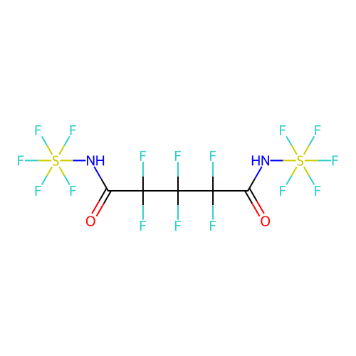 (2,2,3,3,4,4-Hexafluoro-1,5-dioxo-1,5-pentylene)bis(iminosulfur pentafluoride) structure
