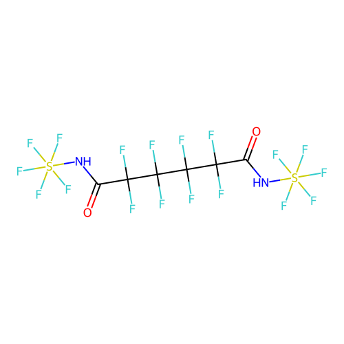 2,2,3,3,4,4,5,5-Octafluoro-1,6-dioxo-1,6-hexylenebis(iminosulfur pentafluoride) structure