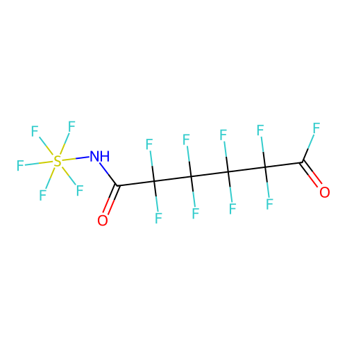 [2,2,3,3,4,4,5,5-Octafluoro-5-(fluoroformyl)pentanamido]sulfur pentafluoride structure