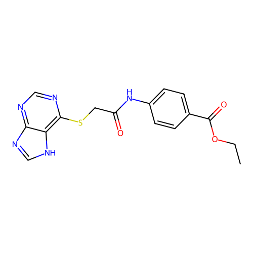 ethyl 4-{[(9H-purin-6-ylsulfanyl)acetyl]amino}benzoate structure