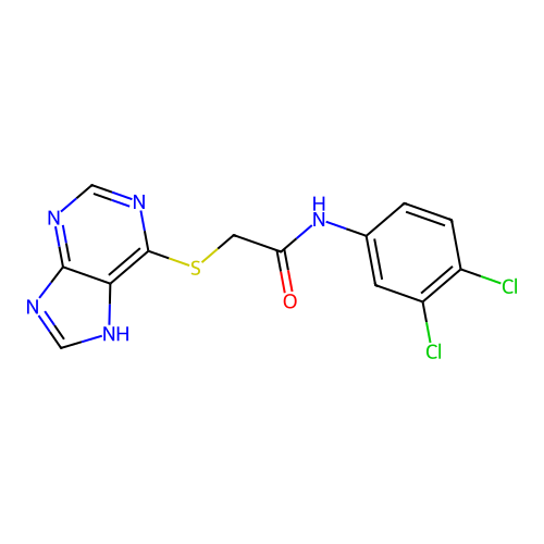 N-(3,4-dichlorophenyl)-2-(7H-purin-6-ylsulfanyl)acetamide structure