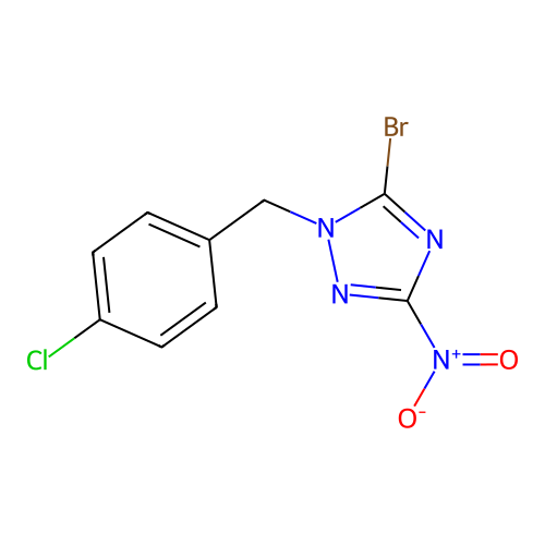 5-bromo-1-(4-chlorobenzyl)-3-nitro-1H-1,2,4-triazole structure