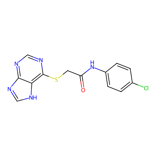 N-(4-chlorophenyl)-2-(9H-purin-6-ylsulfanyl)acetamide structure