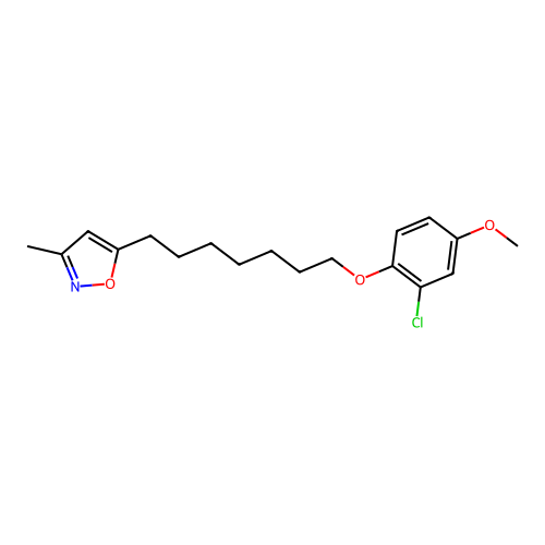 Isoxazole, 5-(7-(2-chloro-4-methoxyphenoxy)heptyl)-3-methyl- structure