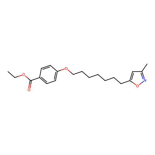 Benzoic acid, 4-((7-(3-methyl-5-isoxazolyl)heptyl)oxy)-, ethyl ester structure