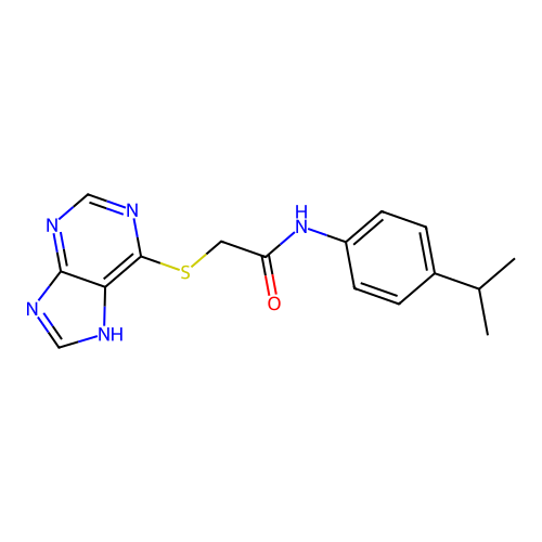 N-[4-(propan-2-yl)phenyl]-2-(9H-purin-6-ylsulfanyl)acetamide structure