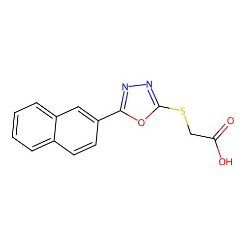 2-((5-(Naphthalen-2-yl)-1,3,4-oxadiazol-2-yl)sulfanyl)acetic acid structure